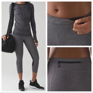 //Lululemon Pace Rival Crop Heathered Black/Slate
